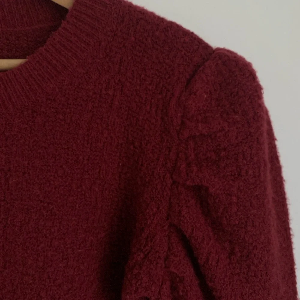 Lili Sidonio by Molly Bracken Burgundy Puff Sleeve Sweater - Picture 3 of 9